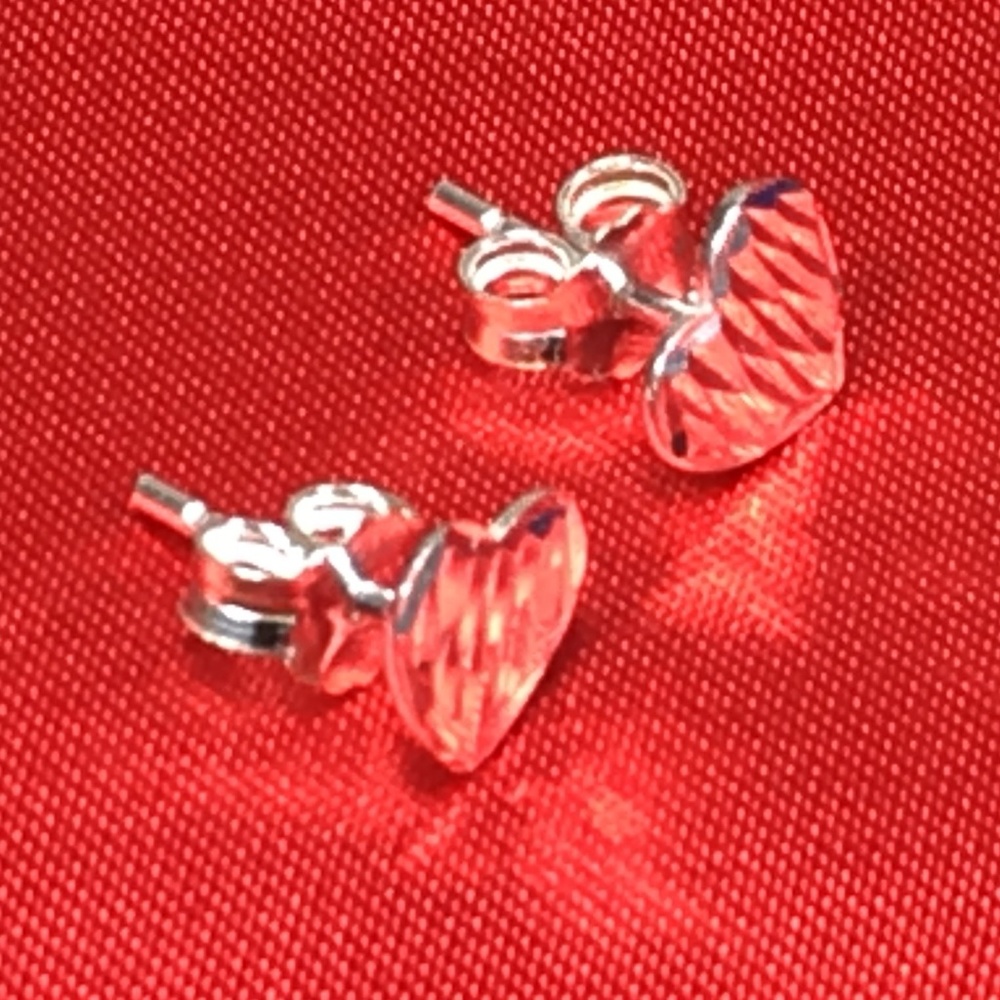 Brand New Sterling Silver Heart Stud Earrings
